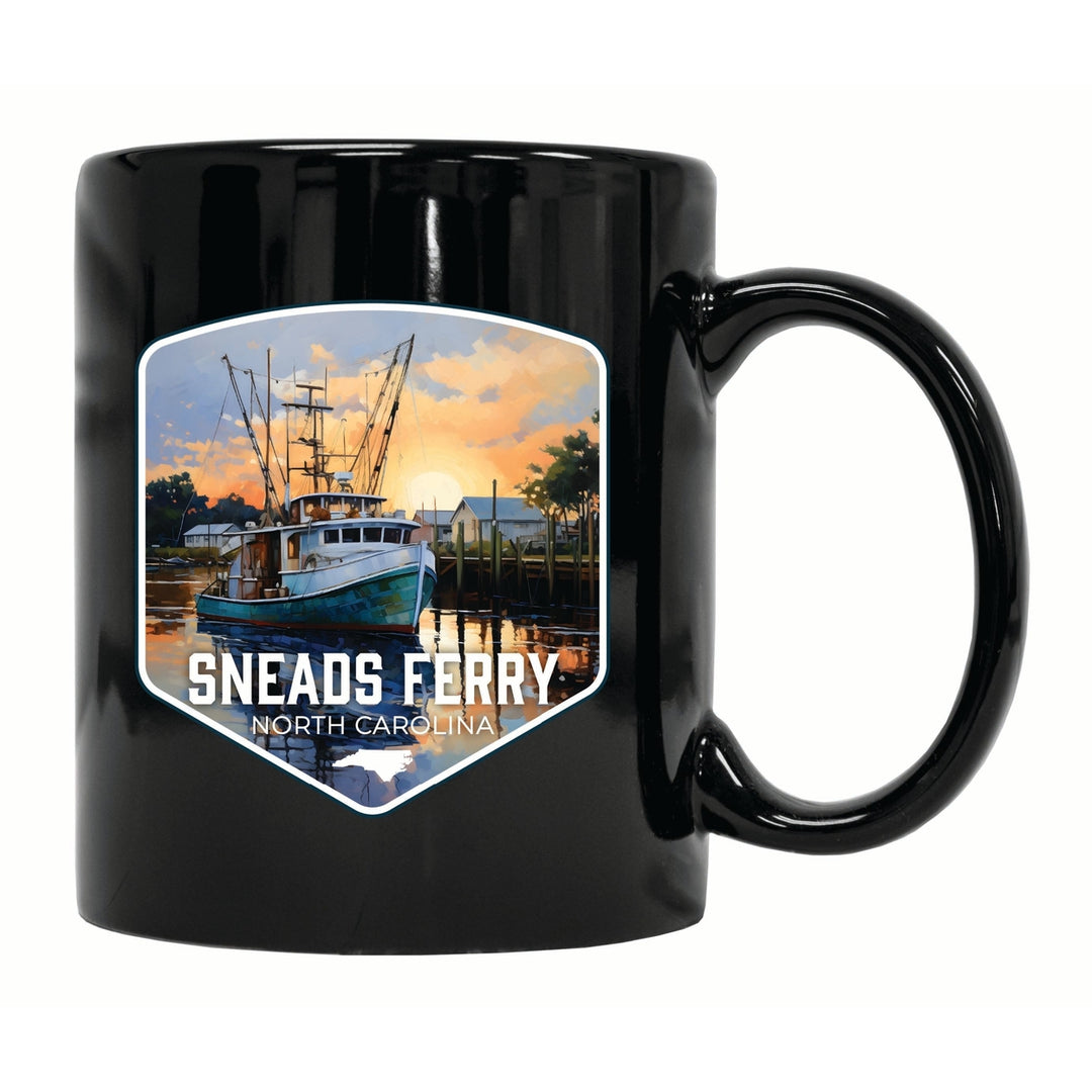 Sneads Ferry North Carolina Shrimp Boat Design Souvenir 12 oz Ceramic Coffee Mug Image 2