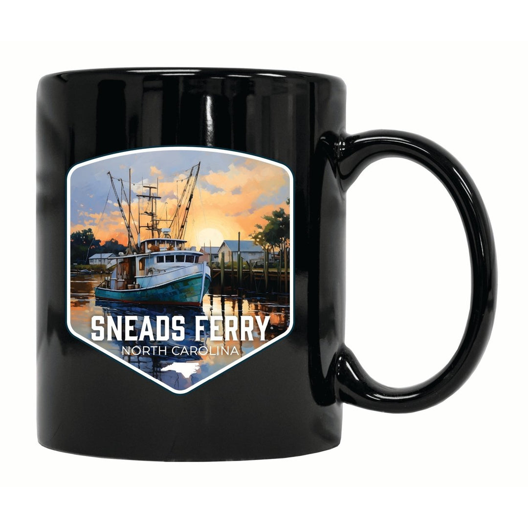 Sneads Ferry North Carolina Shrimp Boat Design Souvenir 12 oz Ceramic Coffee Mug Image 1