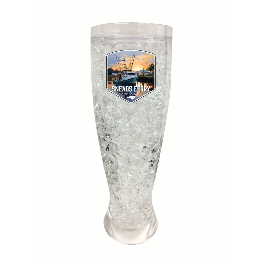 Sneads Ferry North Carolina Shrimp Boat Design Souvenir 16 oz Plastic Broken Glass Frosty Mug Image 1