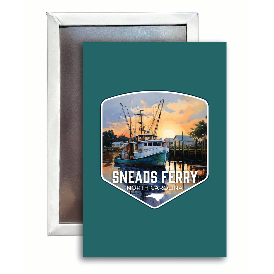 Sneads Ferry North Carolina Shrimp Boat Design Souvenir 2x3-Inch Fridge Magnet Image 1