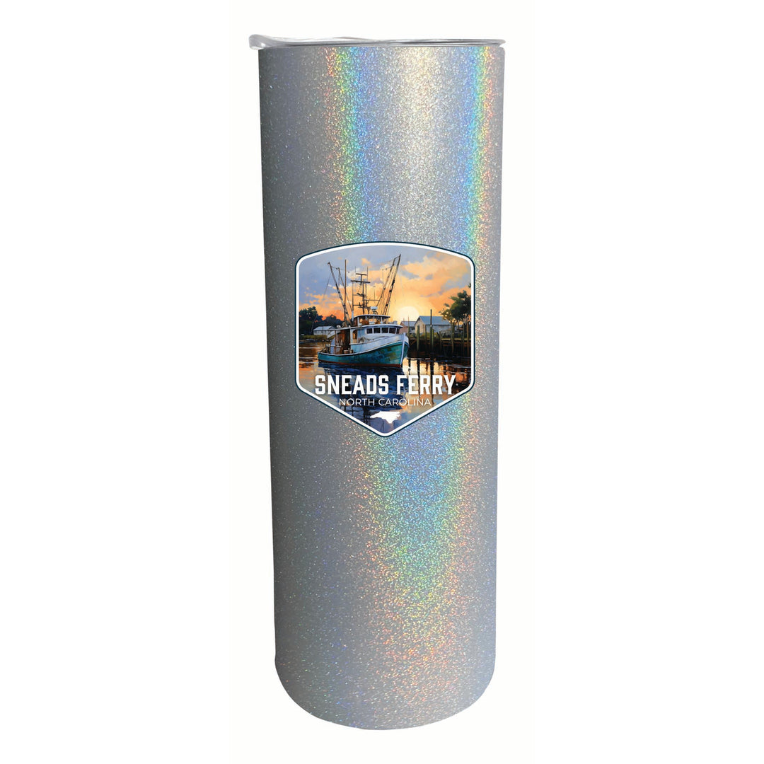 Sneads Ferry North Carolina Shrimp Boat Design Souvenir 20 oz Insulated Stainless Steel Skinny Tumbler Image 4