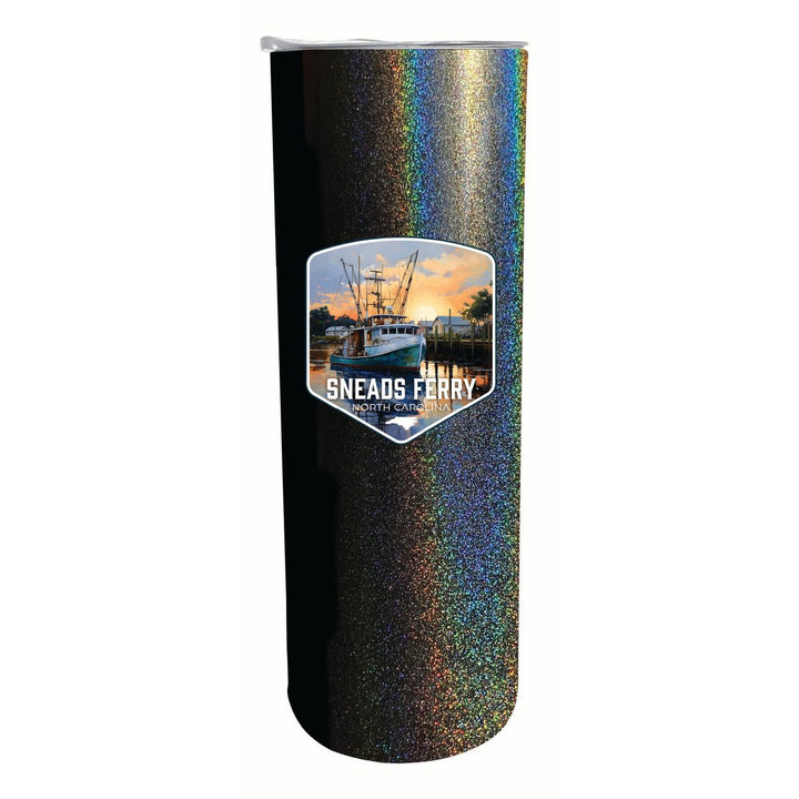 Sneads Ferry North Carolina Shrimp Boat Design Souvenir 20 oz Insulated Stainless Steel Skinny Tumbler Image 4