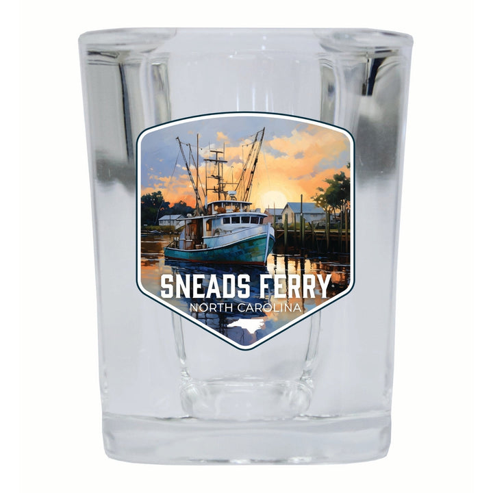 Sneads Ferry North Carolina Shrimp Boat Design Souvenir 2 Ounce Shot Glass Square Image 4