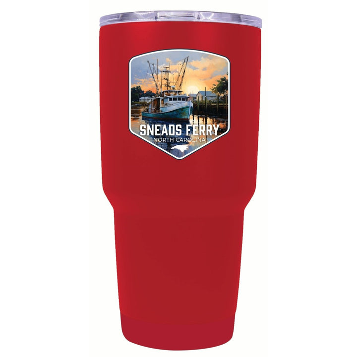 Sneads Ferry North Carolina Shrimp Boat Design Souvenir 24 oz Insulated Stainless Steel Tumbler Image 6