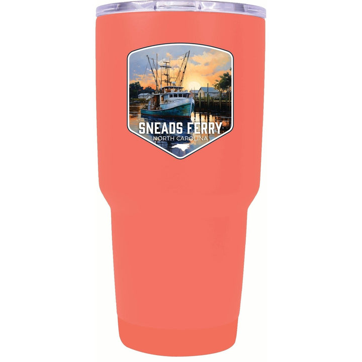 Sneads Ferry North Carolina Shrimp Boat Design Souvenir 24 oz Insulated Stainless Steel Tumbler Image 1