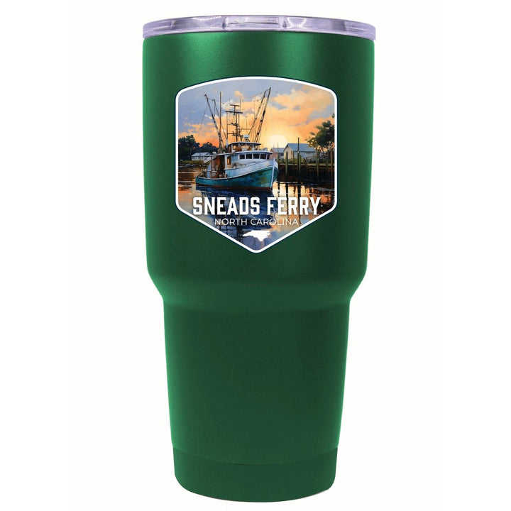 Sneads Ferry North Carolina Shrimp Boat Design Souvenir 24 oz Insulated Stainless Steel Tumbler Image 9