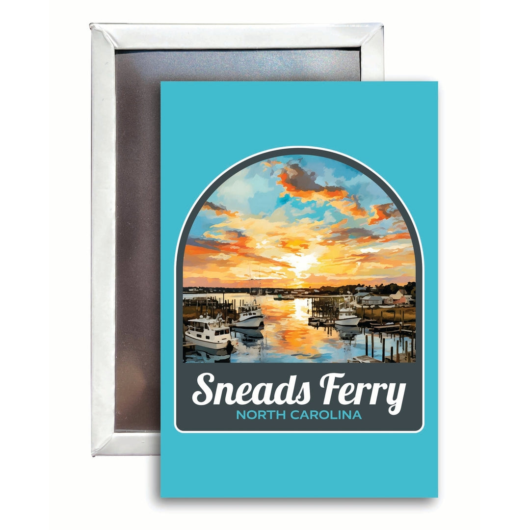 Sneads Ferry North Carolina Sunset over Bay Design Souvenir 2x3-Inch Fridge Magnet Image 1