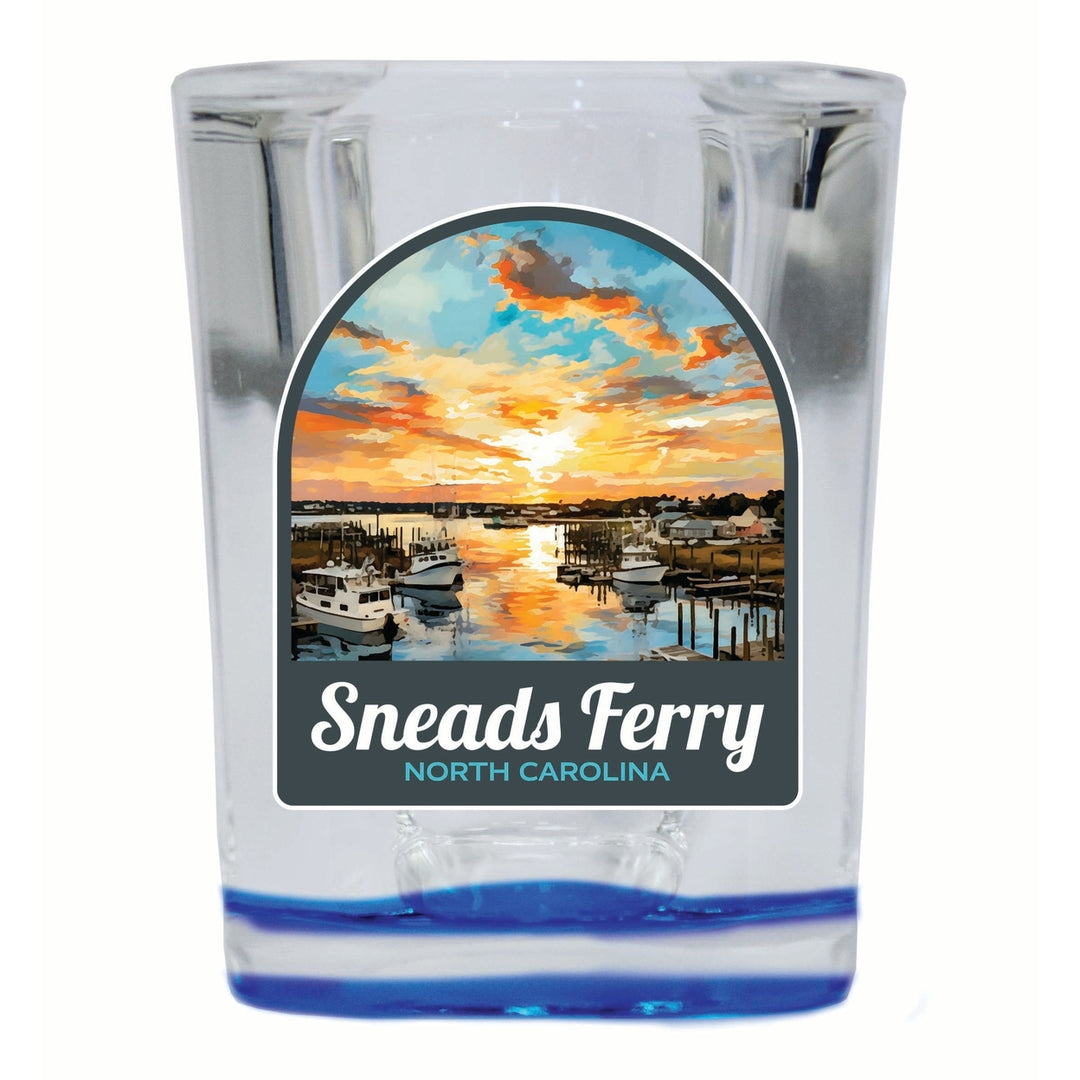 Sneads Ferry North Carolina Sunset over Bay Design Souvenir 2 Ounce Shot Glass Square Image 1