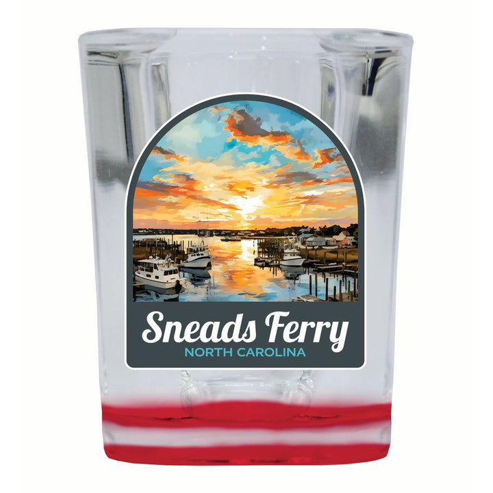 Sneads Ferry North Carolina Sunset over Bay Design Souvenir 2 Ounce Shot Glass Square Image 3