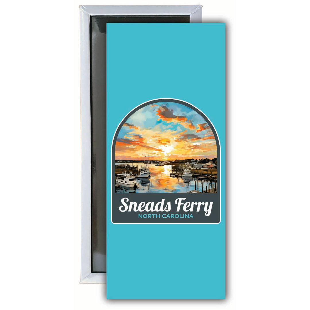 Sneads Ferry North Carolina Sunset over Bay Design Souvenir Fridge Magnet 4.75 x 2 Inch Image 1