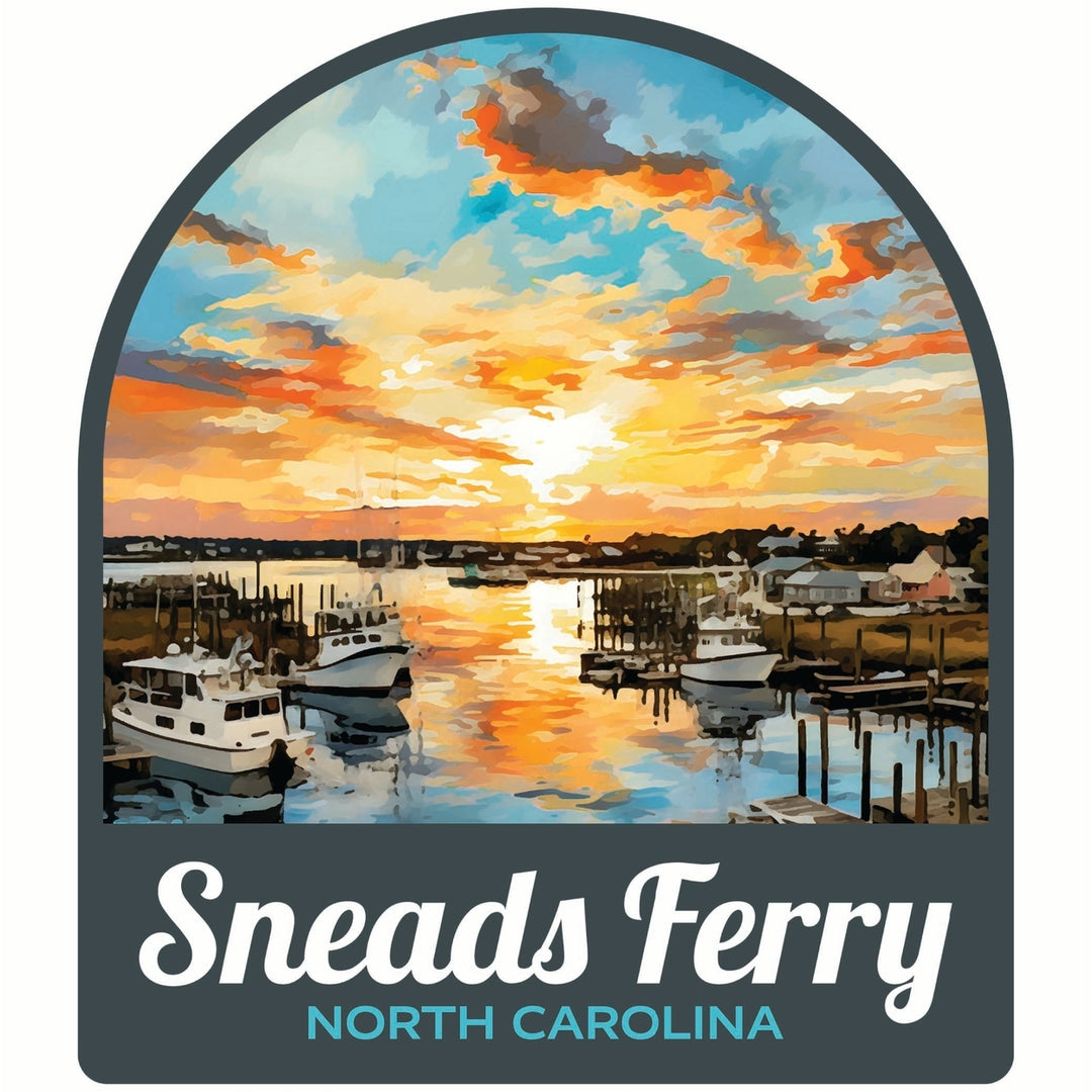 Sneads Ferry North Carolina Sunset over Bay Design Souvenir Vinyl Decal Sticker Image 1