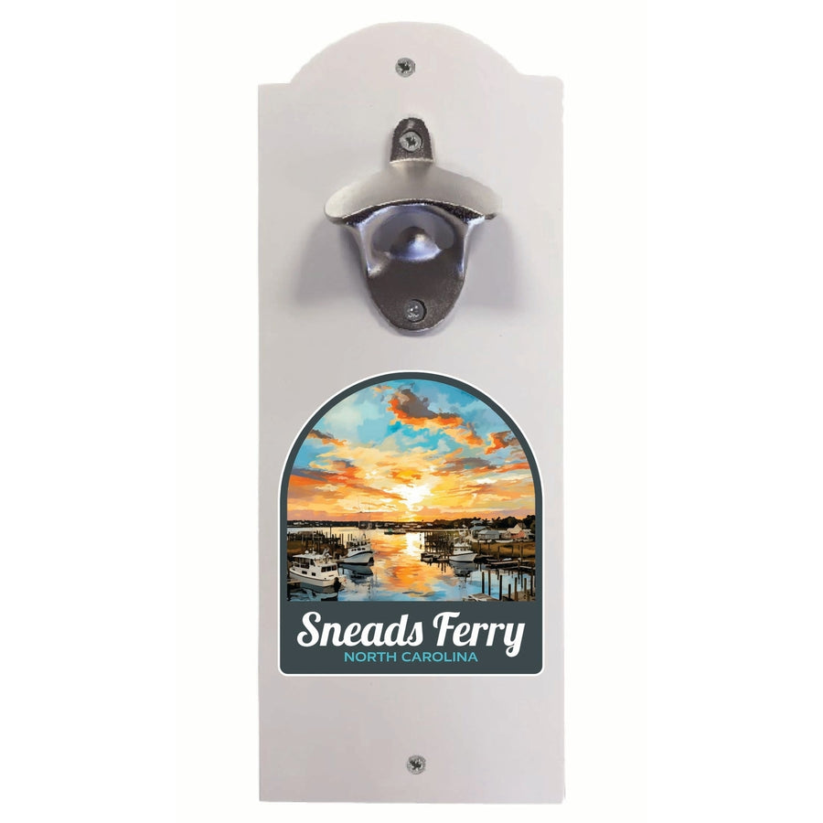 Sneads Ferry North Carolina Sunset over Bay Design Souvenir Wall mounted bottle opener Image 1