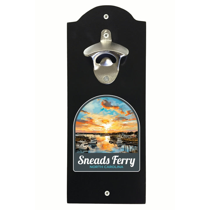 Sneads Ferry North Carolina Sunset over Bay Design Souvenir Wall mounted bottle opener Image 2