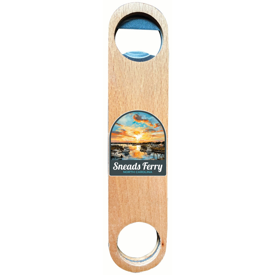 Sneads Ferry North Carolina Sunset over Bay Design Souvenir Wooden Bottle Opener Image 1