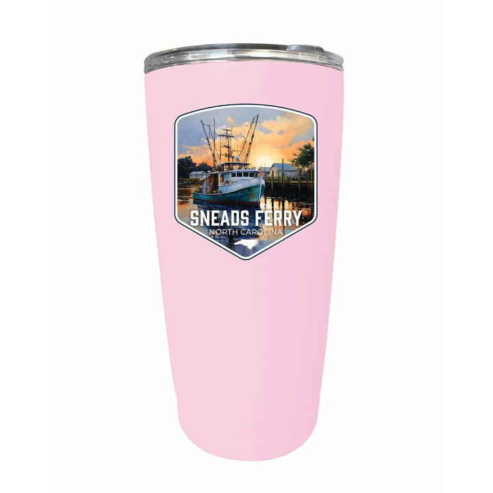 Sneads Ferry North Carolina Shrimp Boat Design Souvenir 16 oz Insulated Tumbler STAINLESS STEEL Image 10