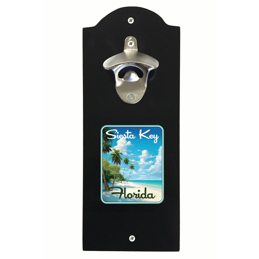 Siesta Key Beach Florida Tropical Beach Design Souvenir Wall mounted bottle opener Image 1