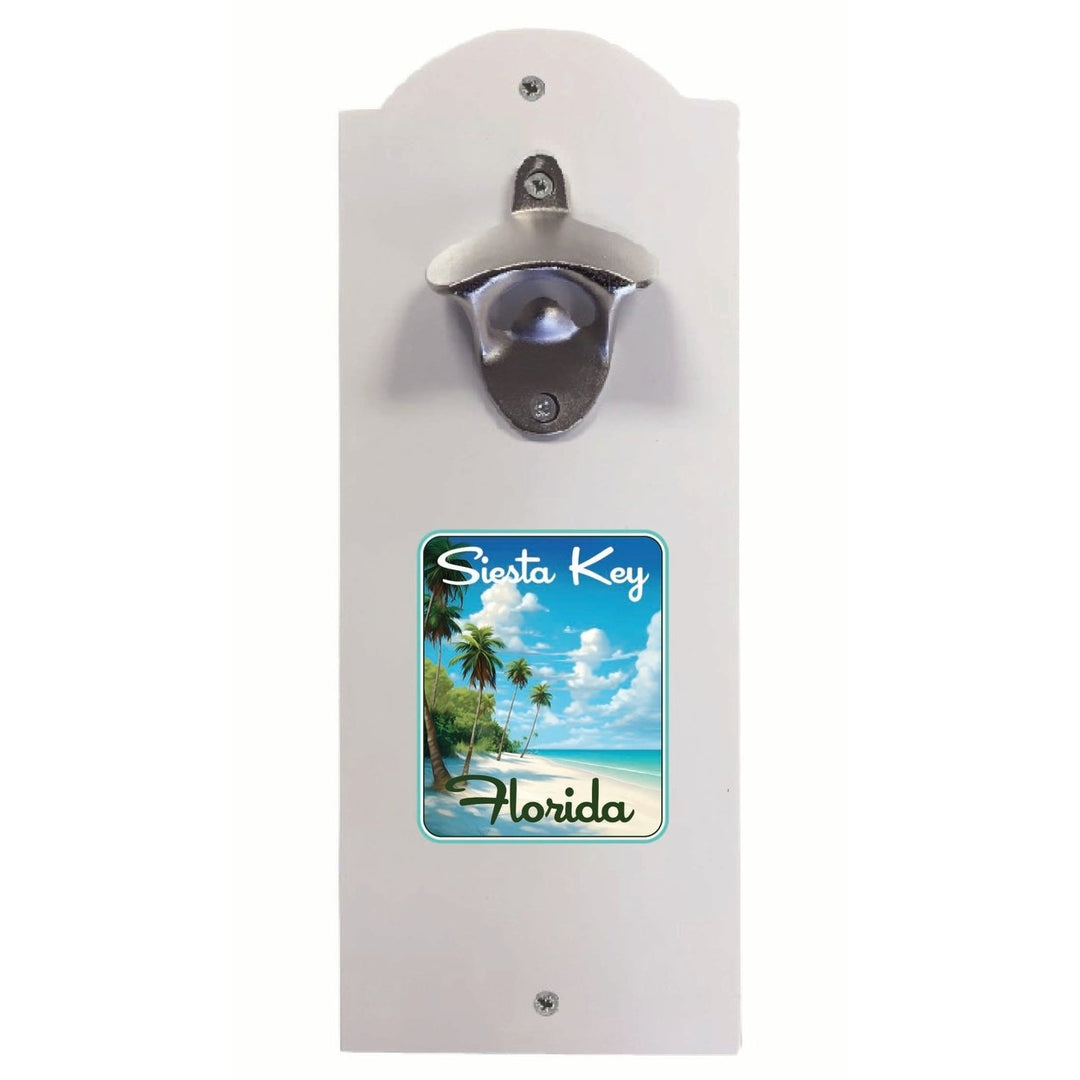 Siesta Key Beach Florida Tropical Beach Design Souvenir Wall mounted bottle opener Image 2