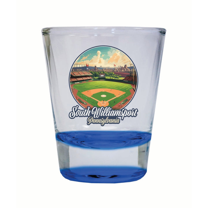 South Williamsport Pennsylvania Baseball Diamond Design Souvenir 2 Ounce Shot Glass Round Image 2