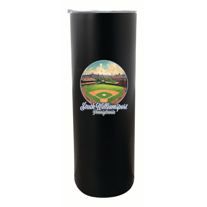 South Williamsport Pennsylvania Baseball Diamond Design Souvenir 20 oz Insulated Stainless Steel Skinny Tumbler Image 1