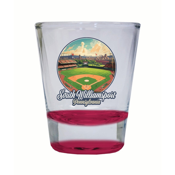 South Williamsport Pennsylvania Baseball Diamond Design Souvenir 2 Ounce Shot Glass Round Image 4