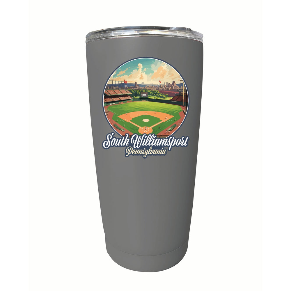 South Williamsport Pennsylvania Baseball Diamond Design Souvenir 16 oz Stainless Steel Insulated Tumbler Image 2