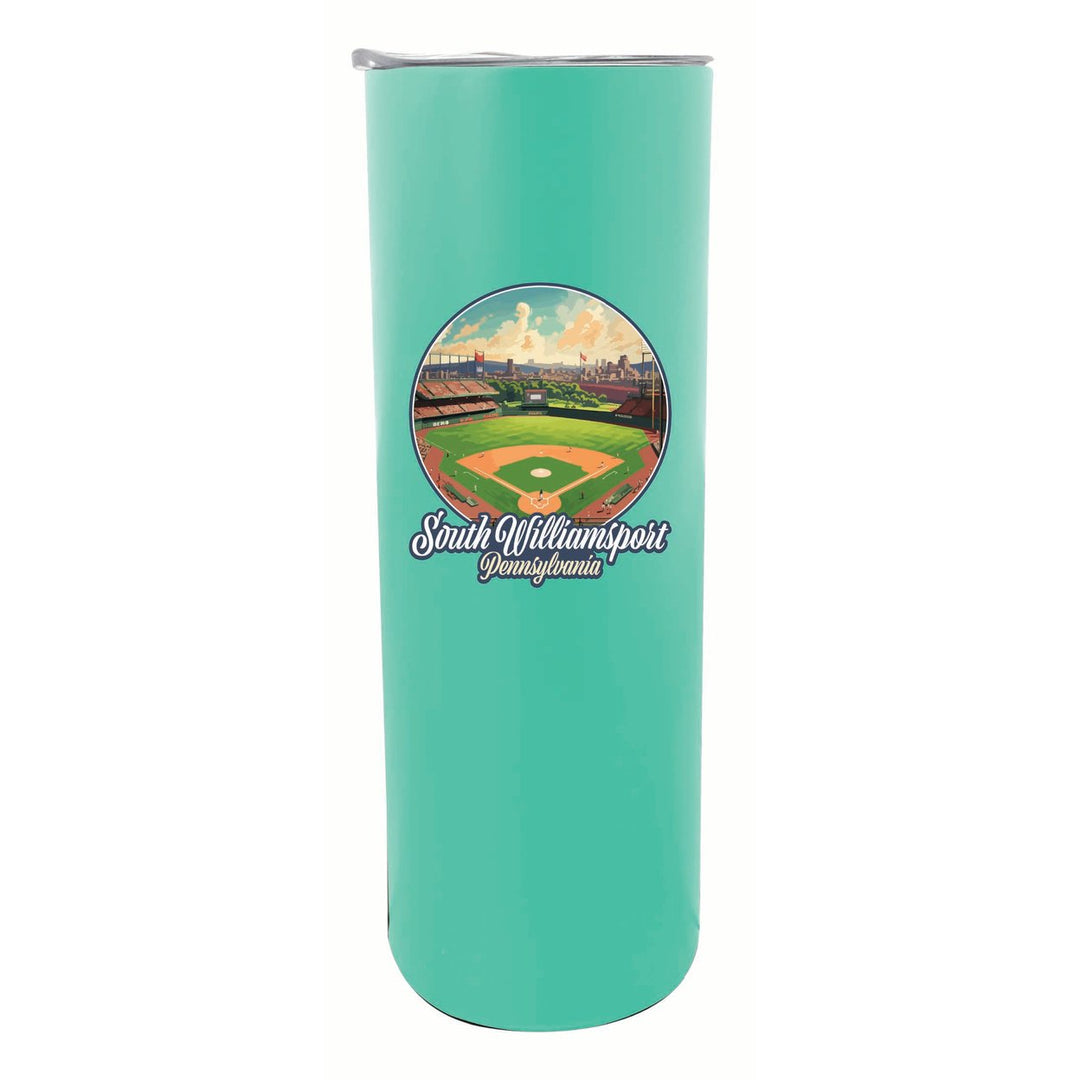 South Williamsport Pennsylvania Baseball Diamond Design Souvenir 20 oz Insulated Stainless Steel Skinny Tumbler Image 6