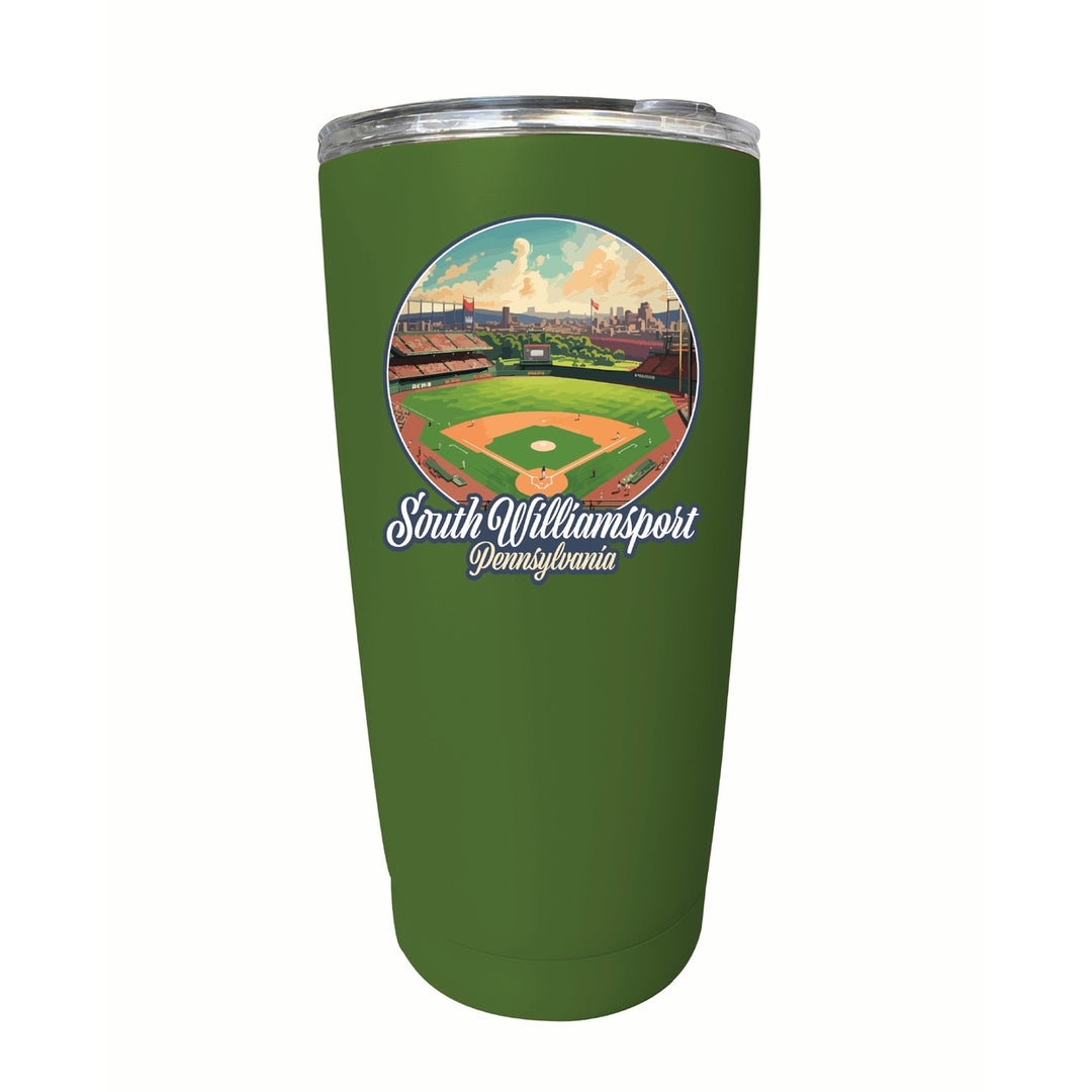 South Williamsport Pennsylvania Baseball Diamond Design Souvenir 16 oz Stainless Steel Insulated Tumbler Image 3