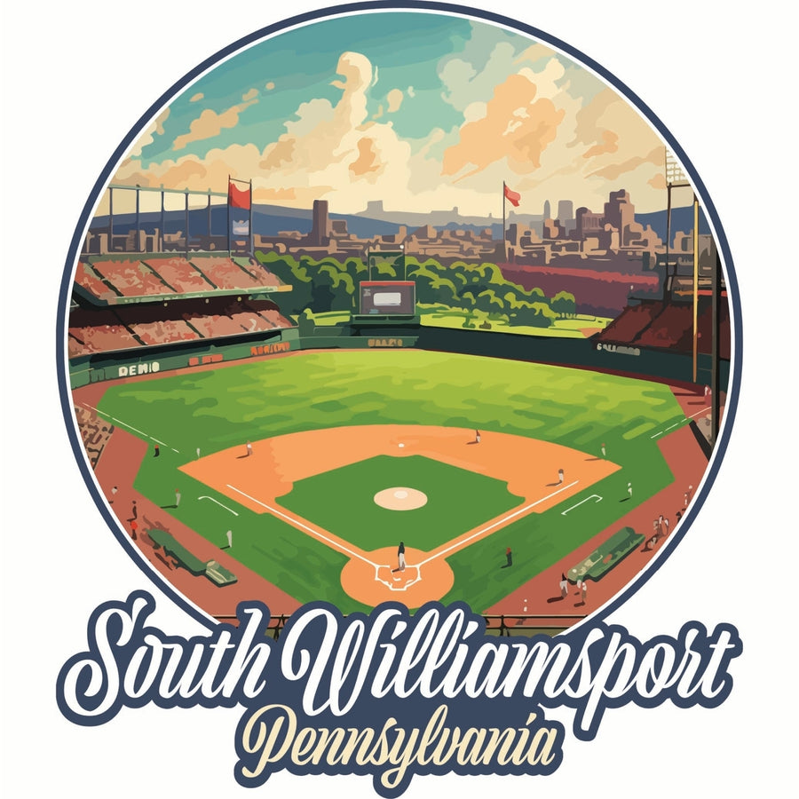 South Williamsport Pennsylvania Baseball Diamond Design Souvenir Die Cut Flat Magnet Image 1