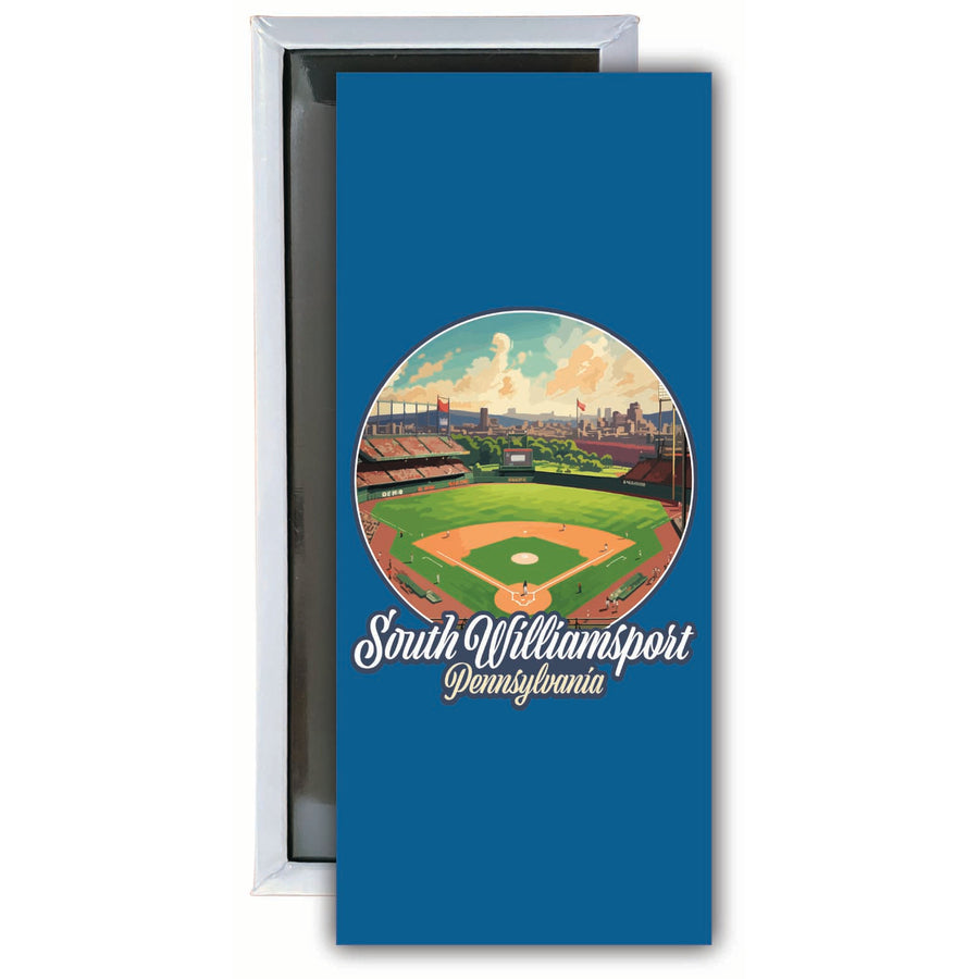 South Williamsport Pennsylvania Baseball Diamond Design Souvenir Fridge Magnet 4.75 x 2 Inch Image 1