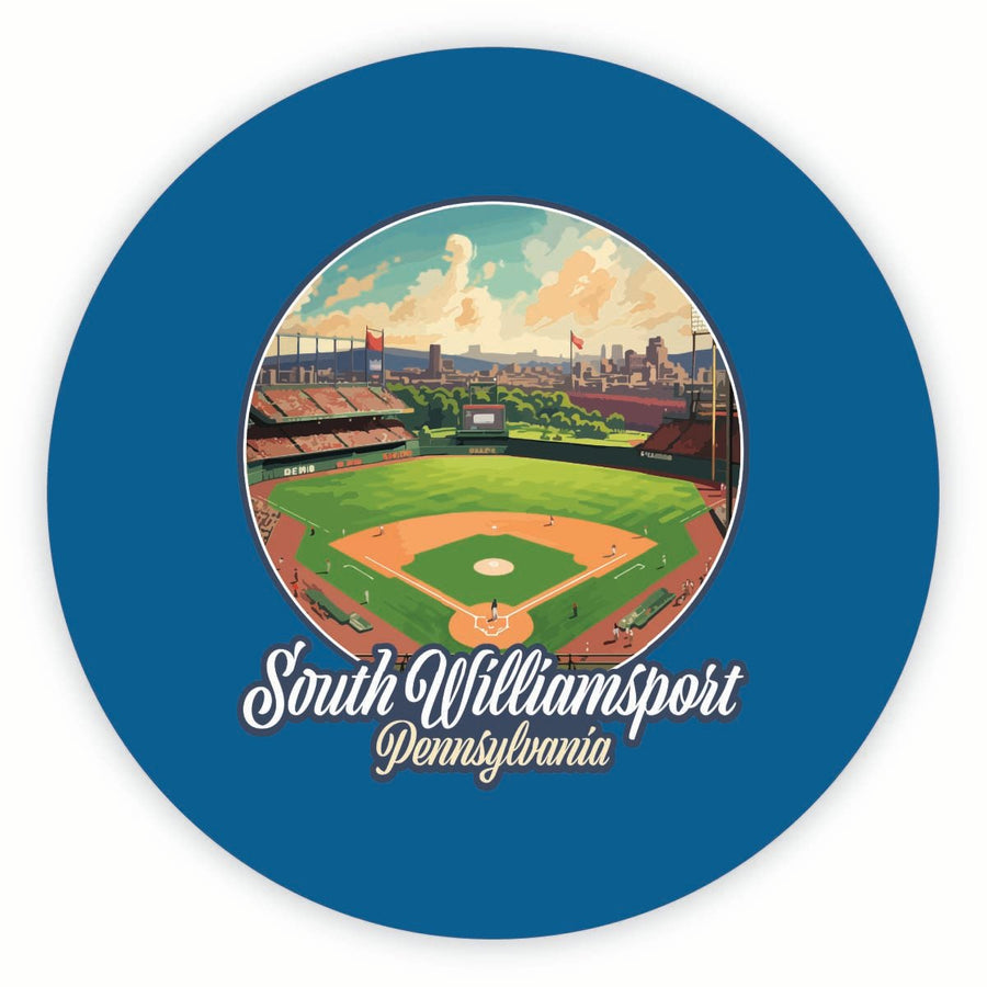 South Williamsport Pennsylvania Baseball Diamond Design Souvenir Round Fridge Magnet Image 1