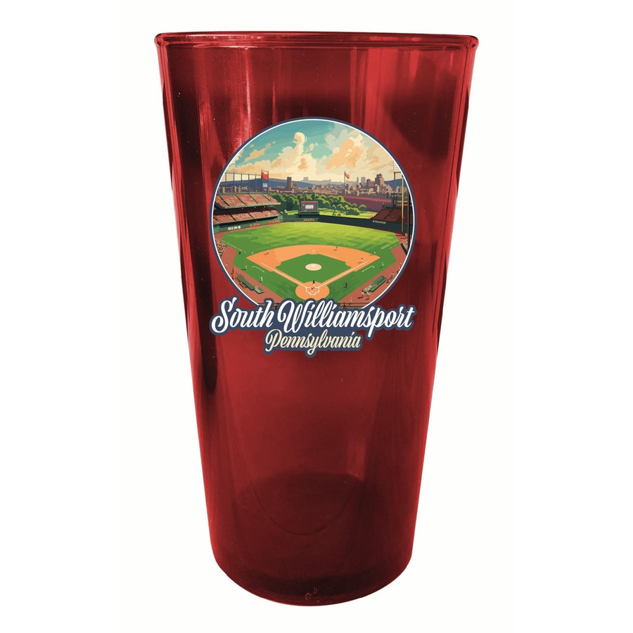 South Williamsport Pennsylvania Baseball Diamond Design Souvenir Plastic 16 oz pint Image 1