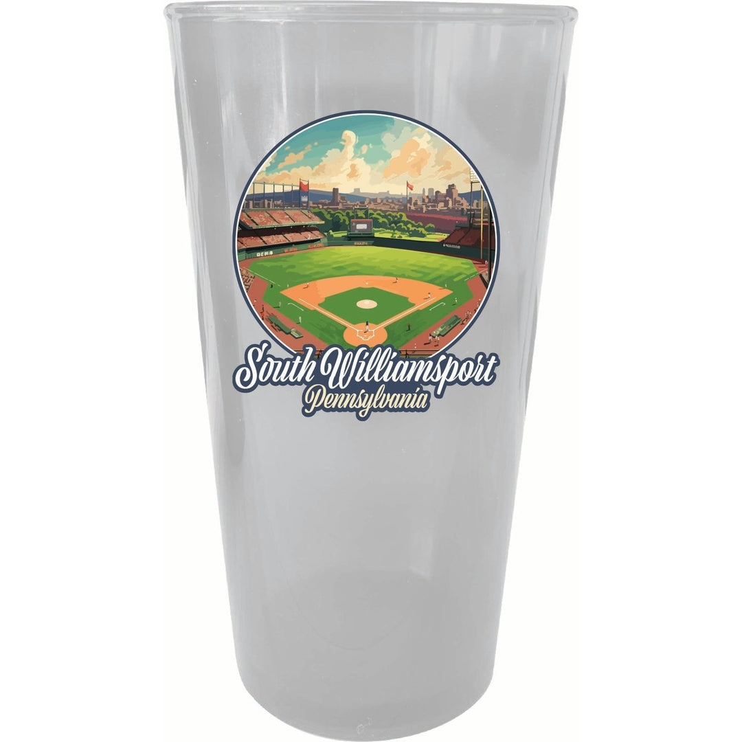 South Williamsport Pennsylvania Baseball Diamond Design Souvenir Plastic 16 oz pint Image 1