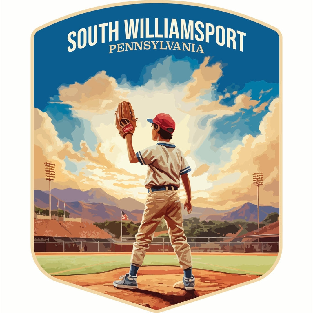 South Williamsport Pennsylvania Baseball Pitcher Design Souvenir Die Cut Flat Magnet Image 1