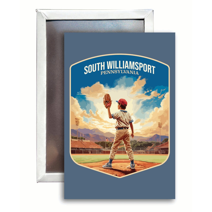 South Williamsport Pennsylvania Baseball Pitcher Design Souvenir 2x3-Inch Fridge Magnet Image 1