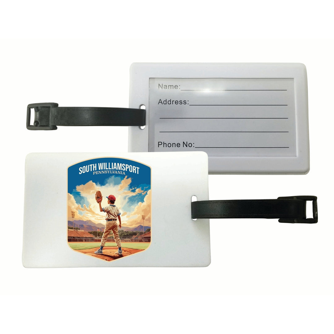 South Williamsport Pennsylvania Baseball Pitcher Design Souvenir Luggage Tag Image 1