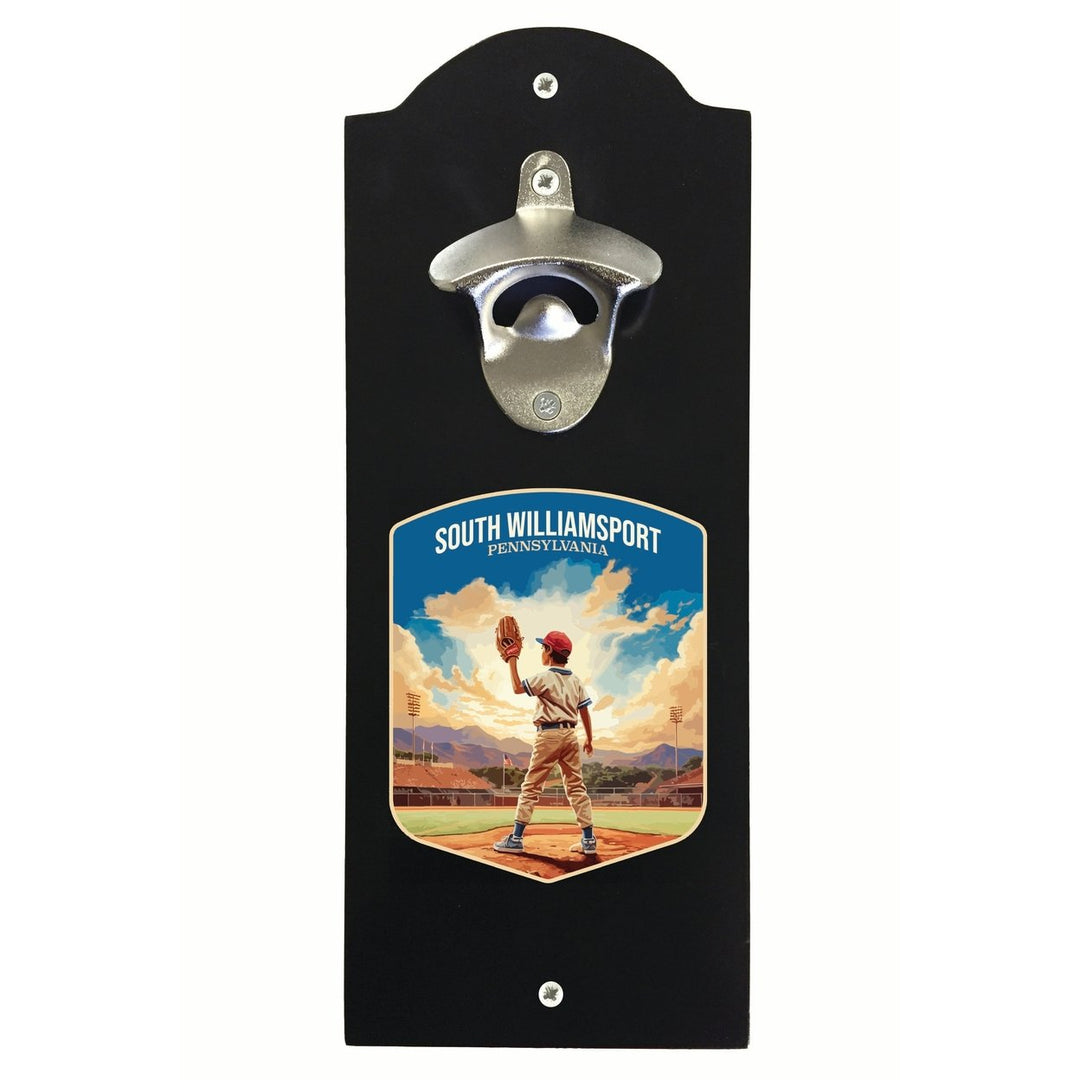 South Williamsport Pennsylvania Baseball Pitcher Design Souvenir Wall mounted bottle opener Image 1