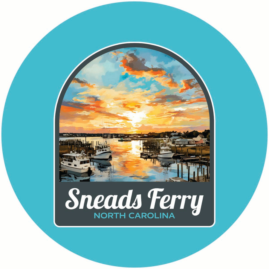 Sneads Ferry North Carolina Sunset over Bay Design Souvenir Coaster Paper 4 Pack Image 1