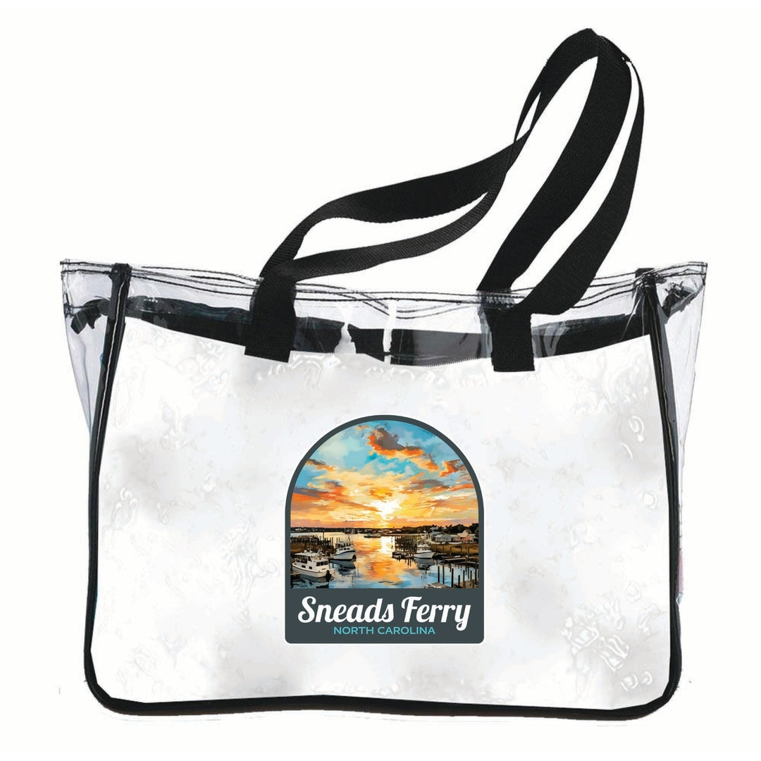 Sneads Ferry North Carolina Sunset over Bay Design Souvenir Clear Tote Bag Image 1