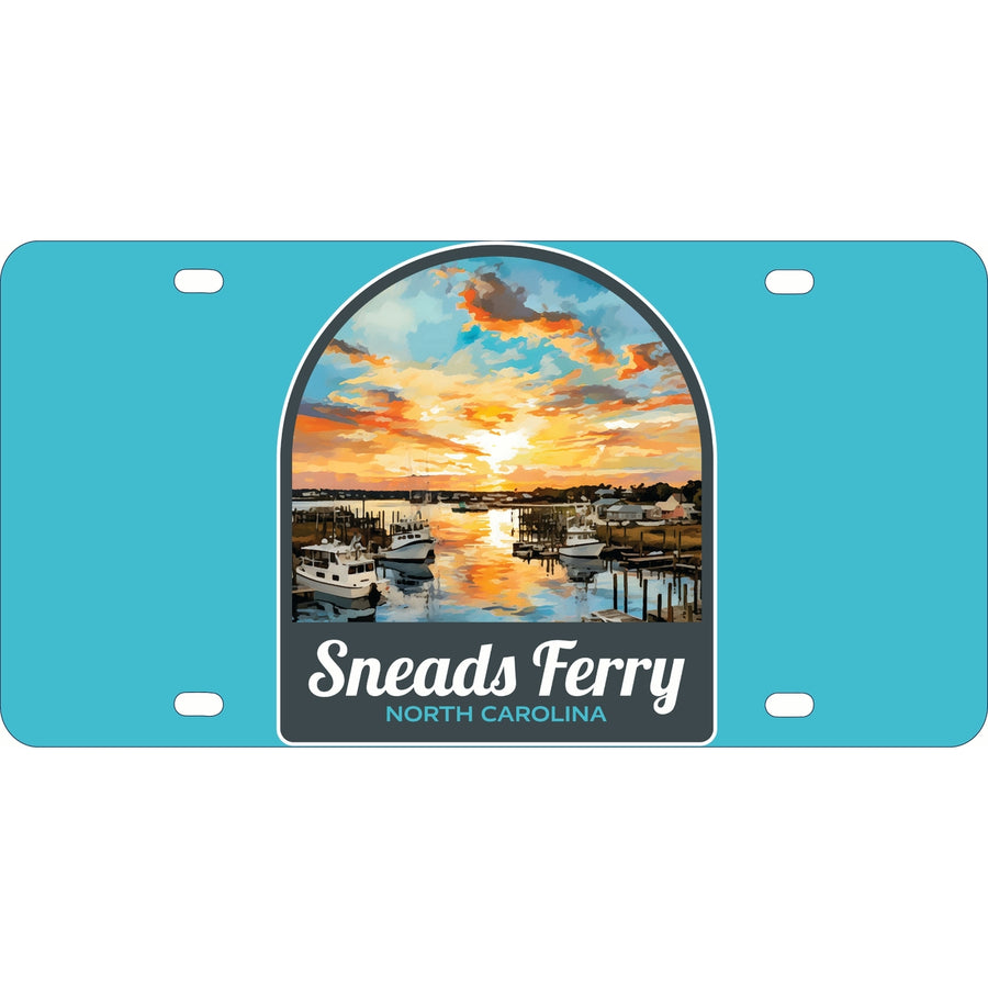 Sneads Ferry North Carolina Sunset over Bay Design Souvenir Mini Metal License Plate 4.75 x 2.25 inch Image 1