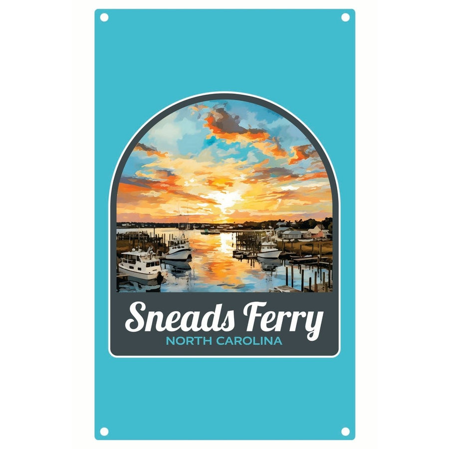 Sneads Ferry North Carolina Sunset over Bay Design Souvenir Metal Sign 9 x 15 Image 1