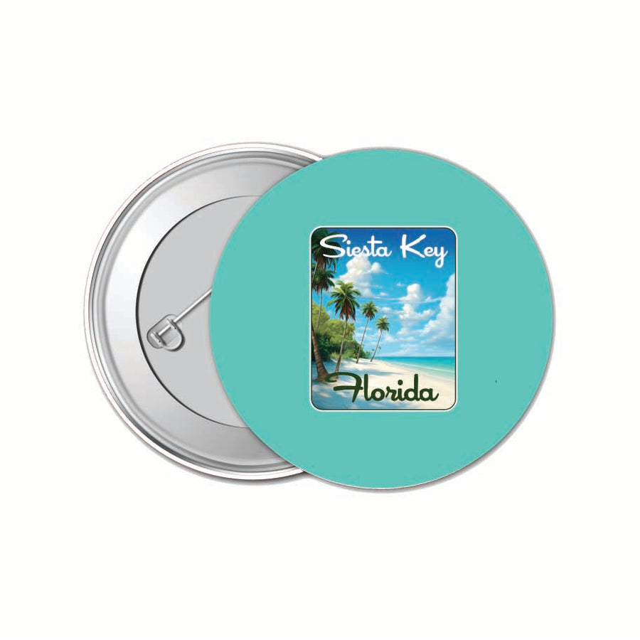 Siesta Key Beach Florida Tropical Beach Design Souvenir Small 1-Inch Button Pin 4 Pack Image 1