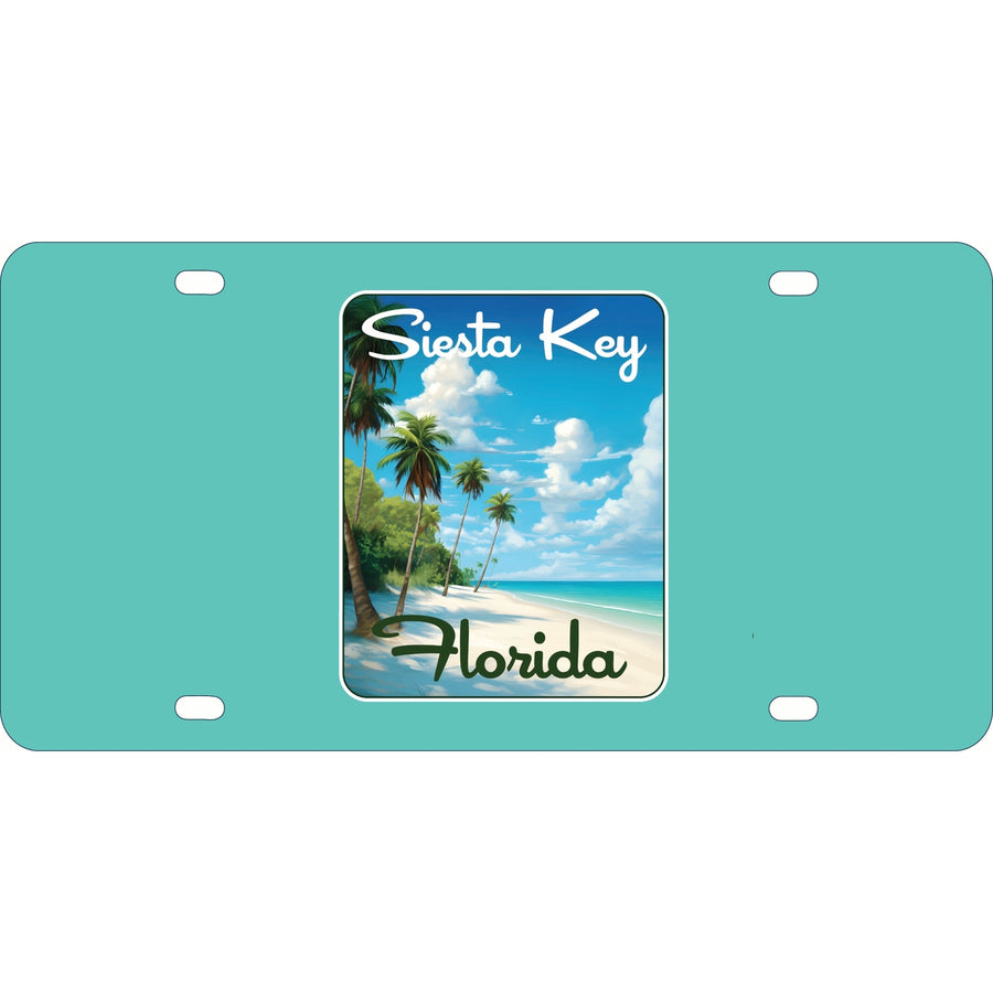 Siesta Key Beach Florida Tropical Beach Design Souvenir Mini Metal License Plate 4.75 x 2.25 inch Image 1