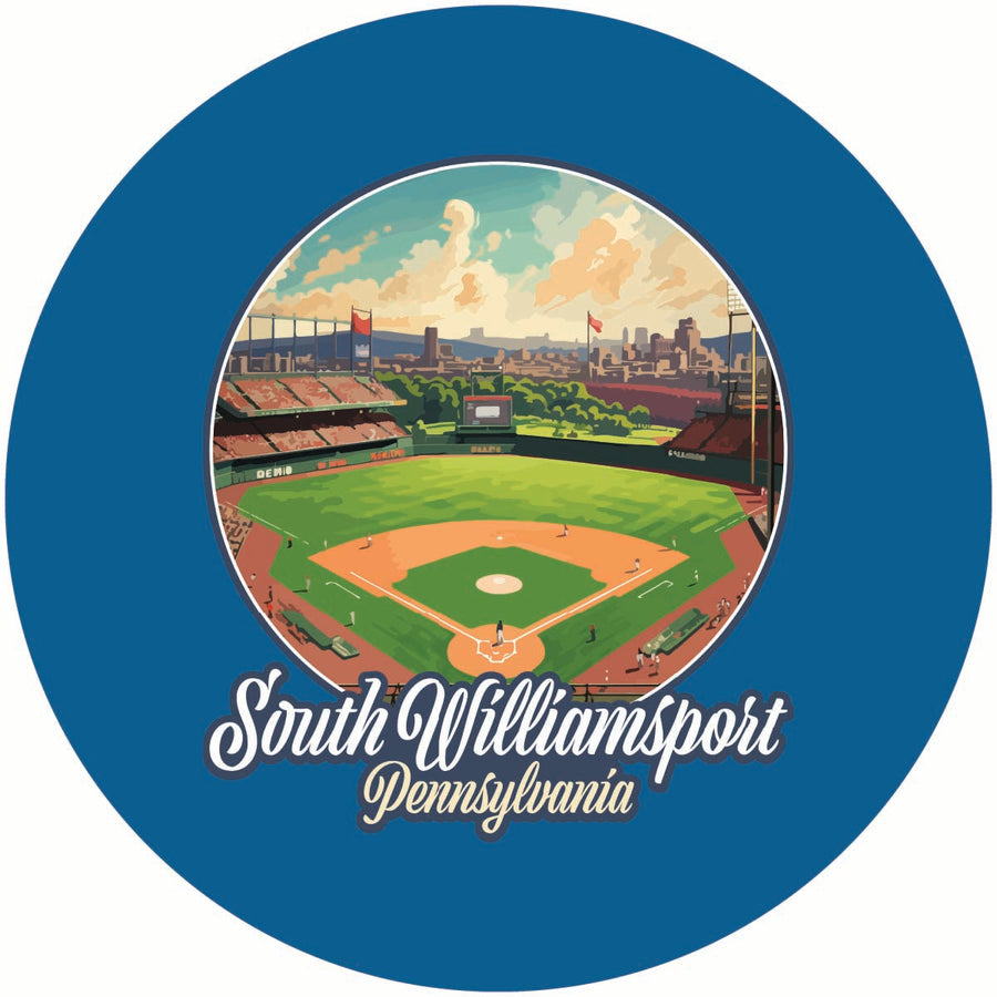 South Williamsport Pennsylvania Baseball Diamond Design Souvenir Coaster Paper 4 Pack Image 1