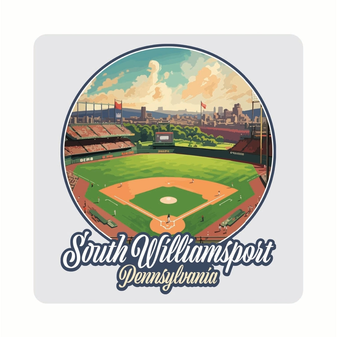 South Williamsport Pennsylvania Baseball Diamond Design Souvenir 4x4-Inch Coaster Acrylic 4 Pack Image 1