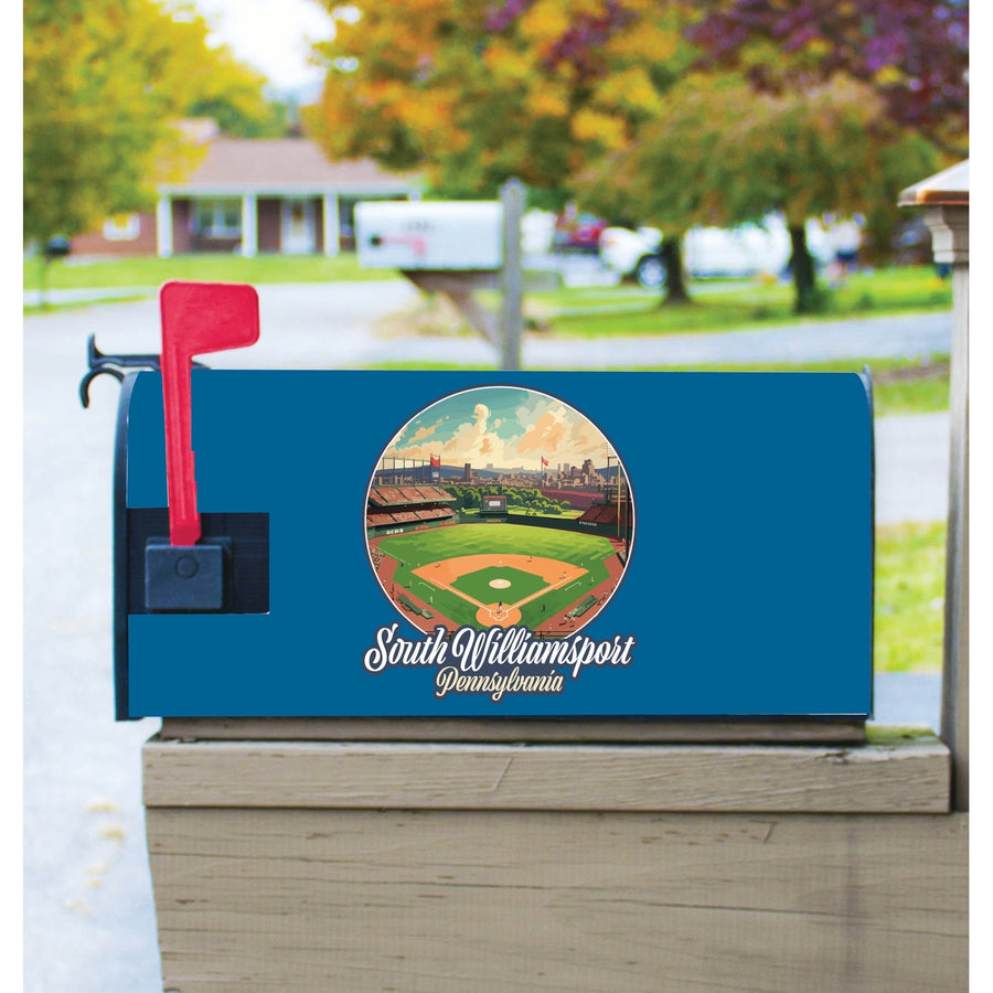 South Williamsport Pennsylvania Baseball Diamond Design Souvenir Magnetic Mailbox Cover Image 1