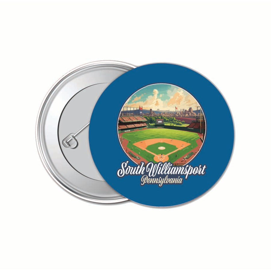 South Williamsport Pennsylvania Baseball Diamond Design Souvenir Small 1-Inch Button Pin 4 Pack Image 1