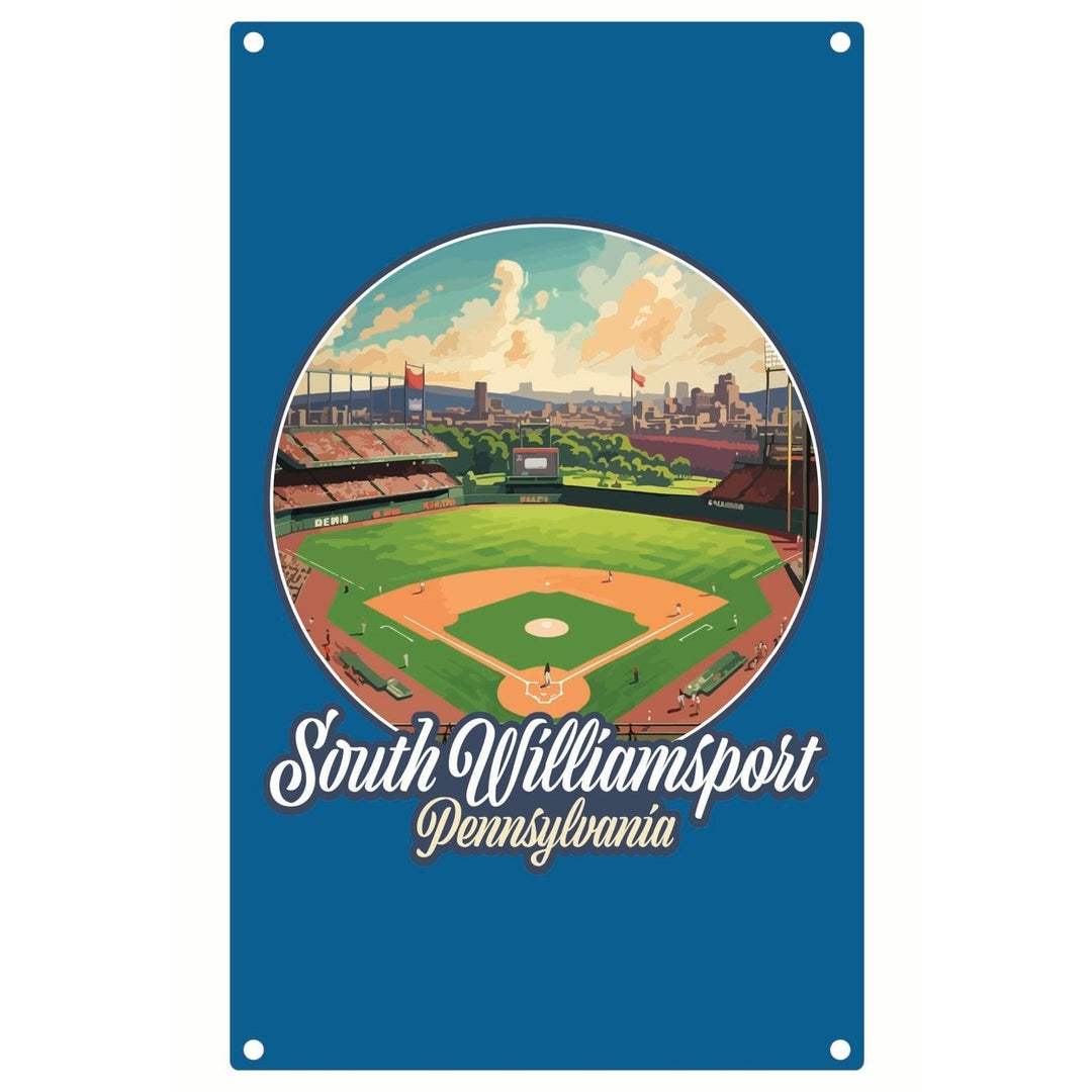 South Williamsport Pennsylvania Baseball Diamond Design Souvenir Metal Sign 9 x 15 Image 1