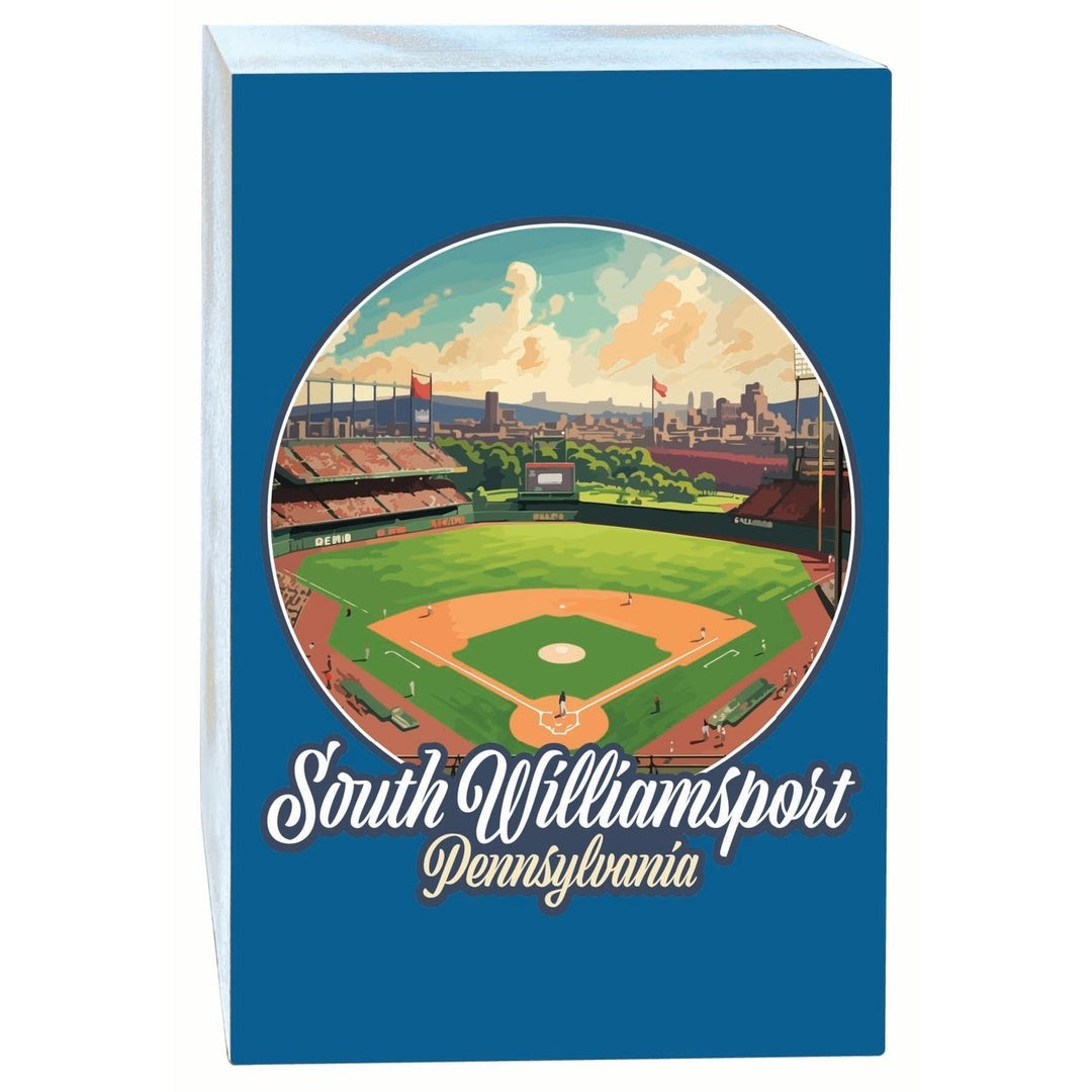 South Williamsport Pennsylvania Baseball Diamond Design Souvenir Wood sign with frame 5x7 Image 1