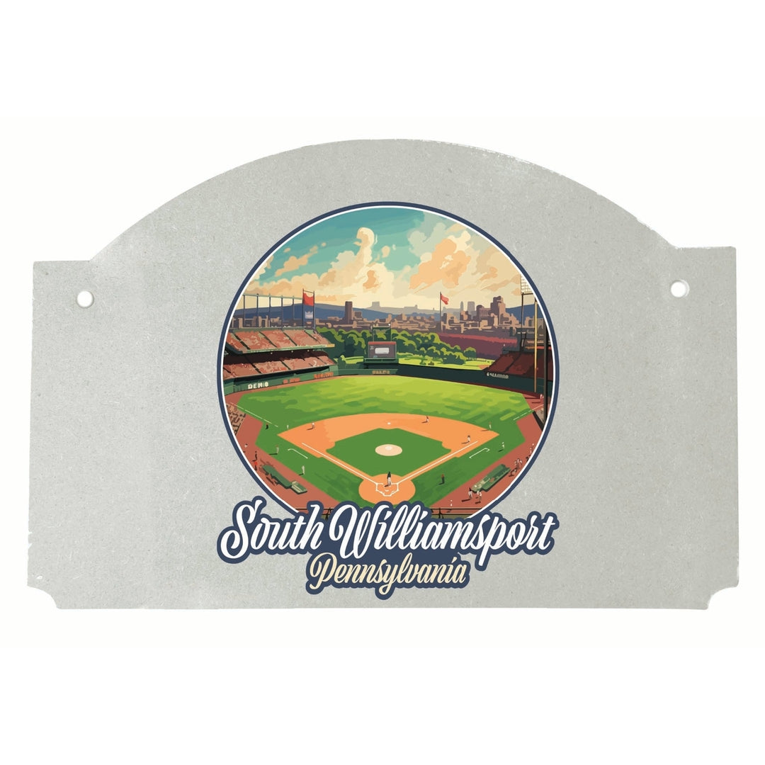 South Williamsport Pennsylvania Baseball Diamond Design Souvenir Wood sign flat with string Image 1