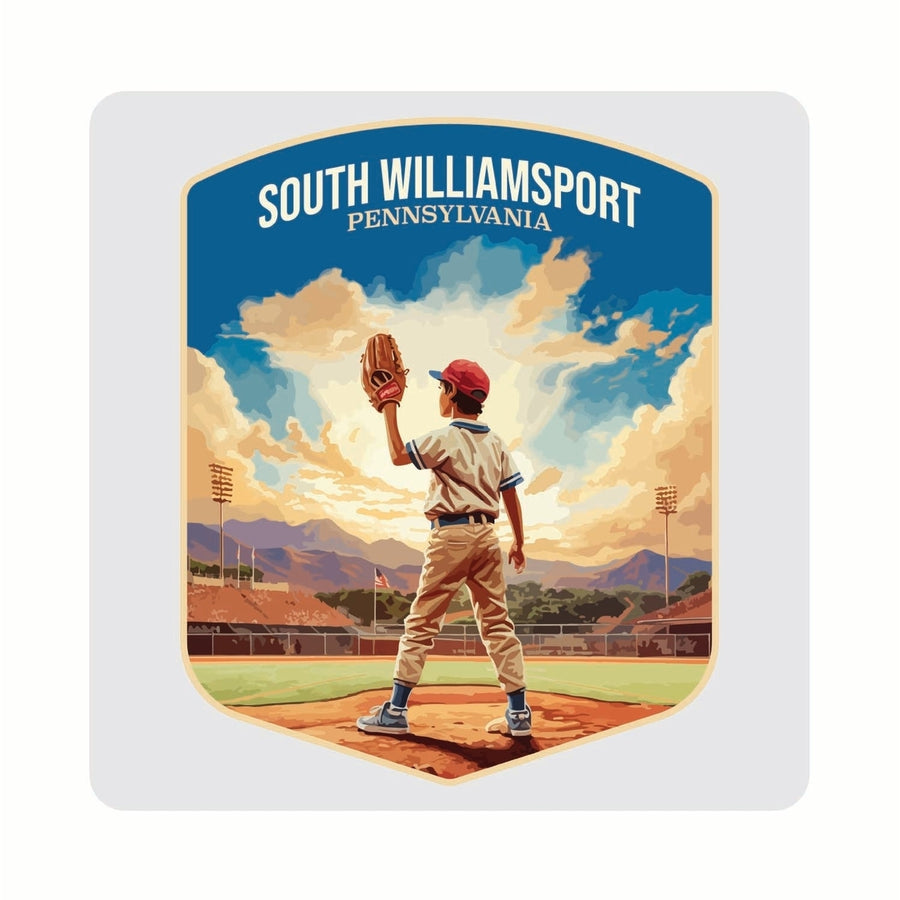 South Williamsport Pennsylvania Baseball Pitcher Design Souvenir 4x4-Inch Coaster Acrylic 4 Pack Image 1